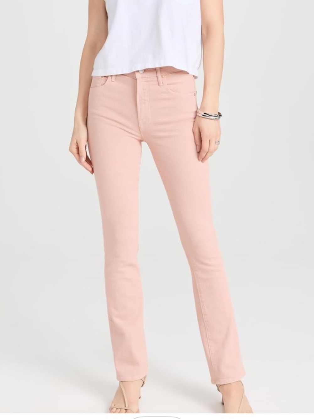 MOTHER The Insider Hover Peach Parfait Pink High Rise Jeans Women's Size 27